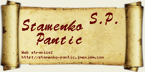 Stamenko Pantić vizit kartica